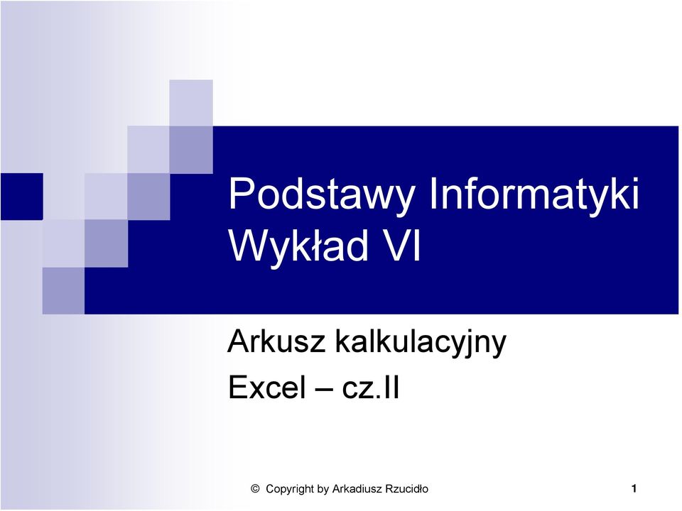 kalkulacyjny Excel cz.