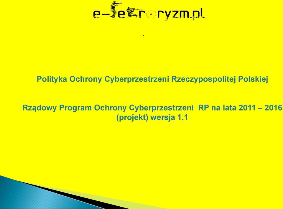 Program Ochrony Cyberprzestrzeni RP