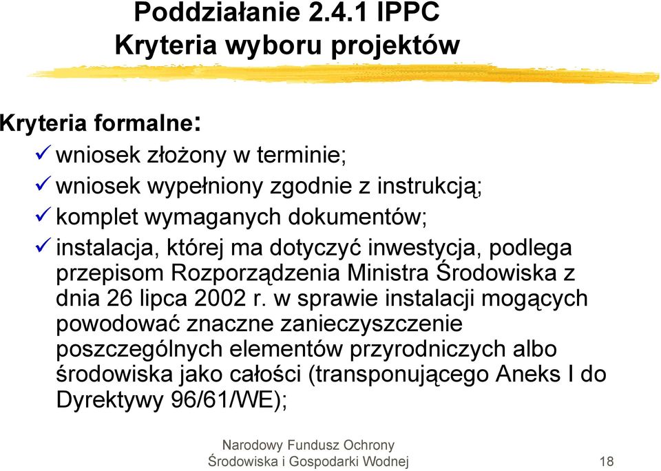 Środowiska z dnia 26 lipca 2002 r.