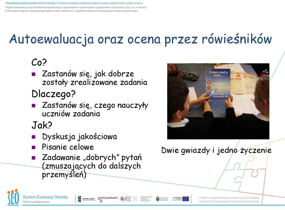 Zastanów się, czego nauczyły uczniów zadania Jak?