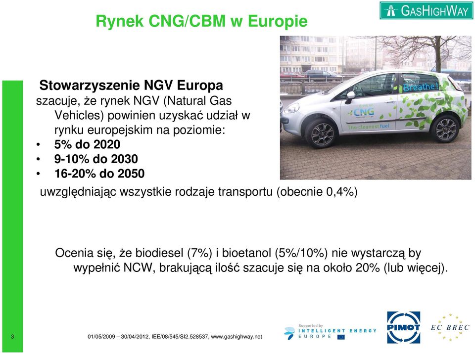 uwzględniając wszystkie rodzaje transportu (obecnie 0,4%) Ocenia się, Ŝe biodiesel (7%) i