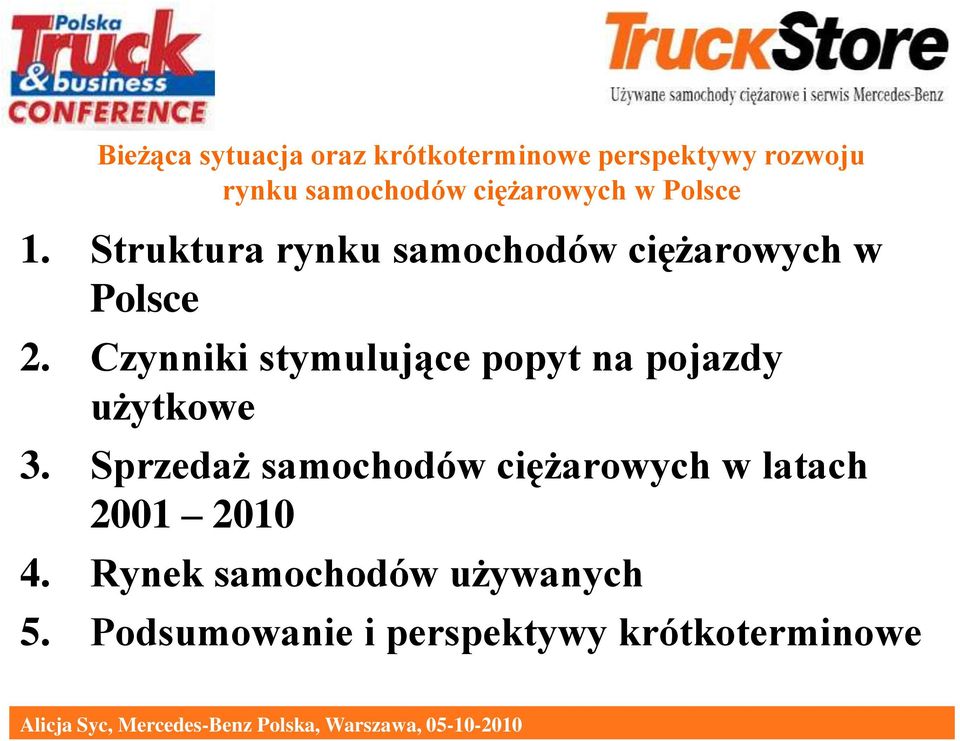 Sprzedaż samochodów ciężarowych w latach 2001 2010 4.