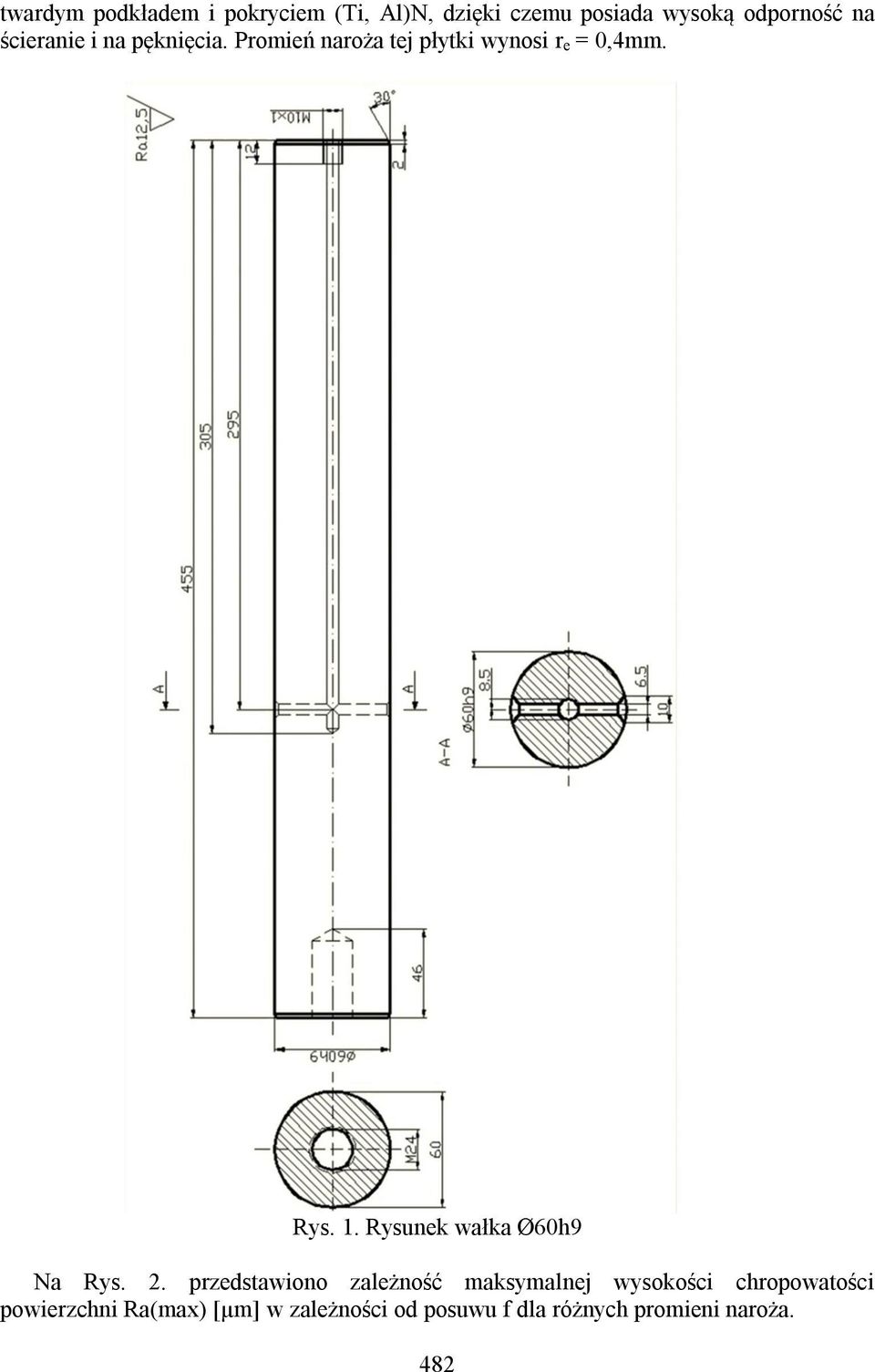 Rysunek wałka Ø60h9 Na Rys. 2.