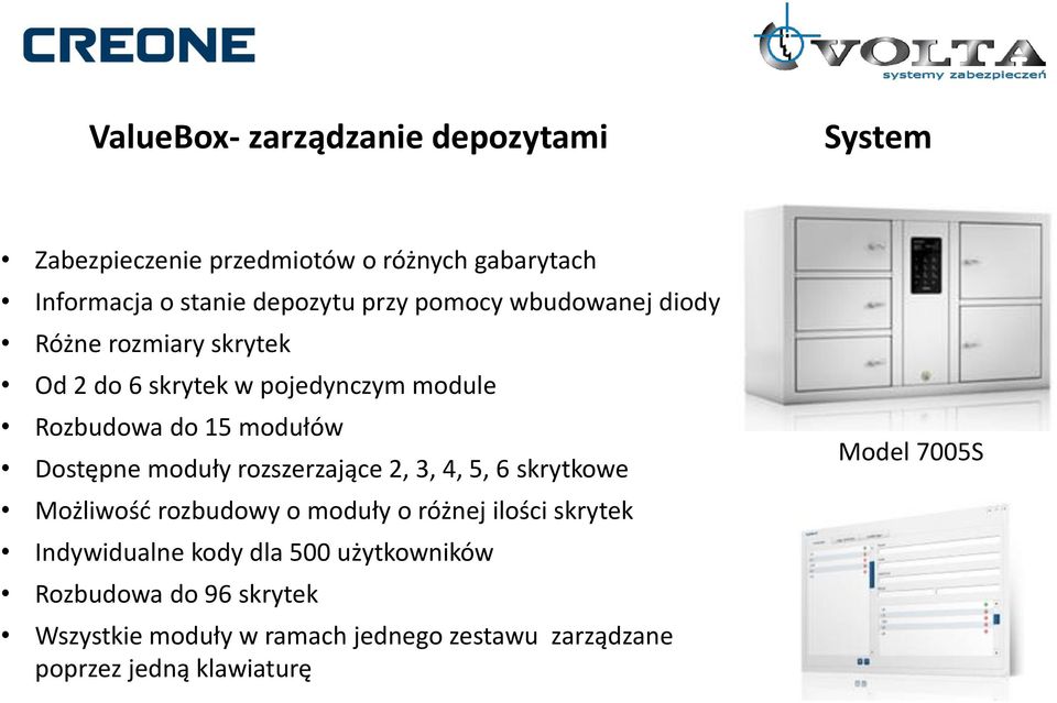 moduły rozszerzające 2, 3, 4, 5, 6 skrytkowe Możliwość rozbudowy o moduły o różnej ilości skrytek Indywidualne kody dla