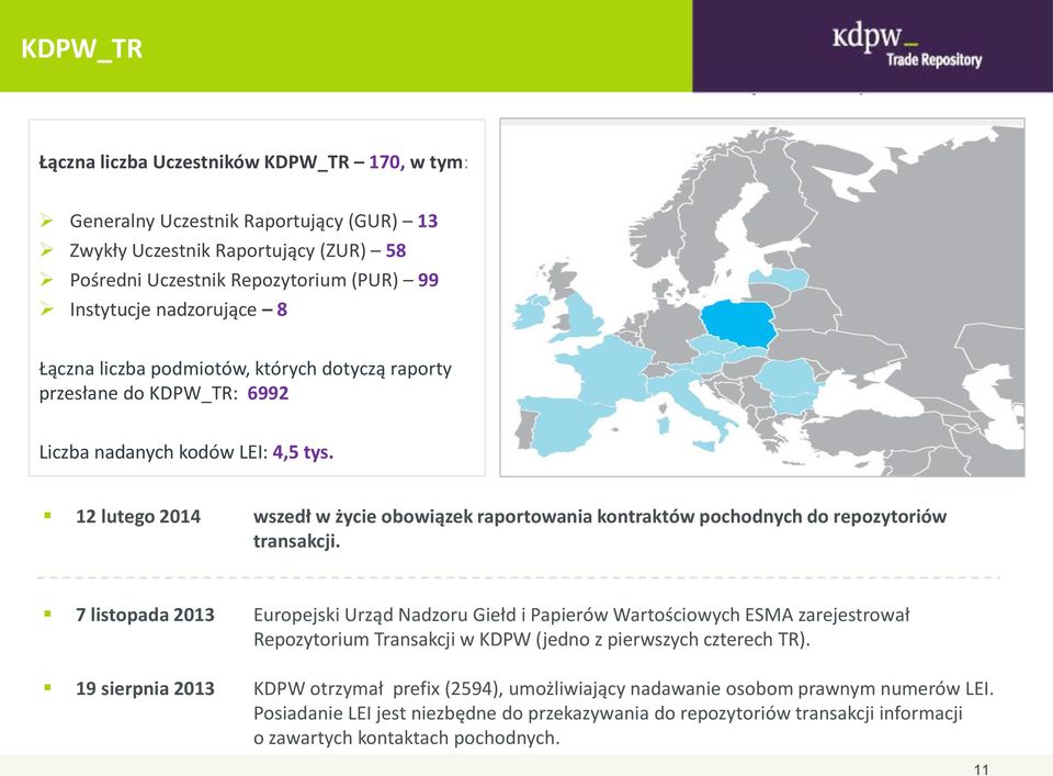 12 lutego 2014 wszedł w życie obowiązek raportowania kontraktów pochodnych do repozytoriów transakcji.