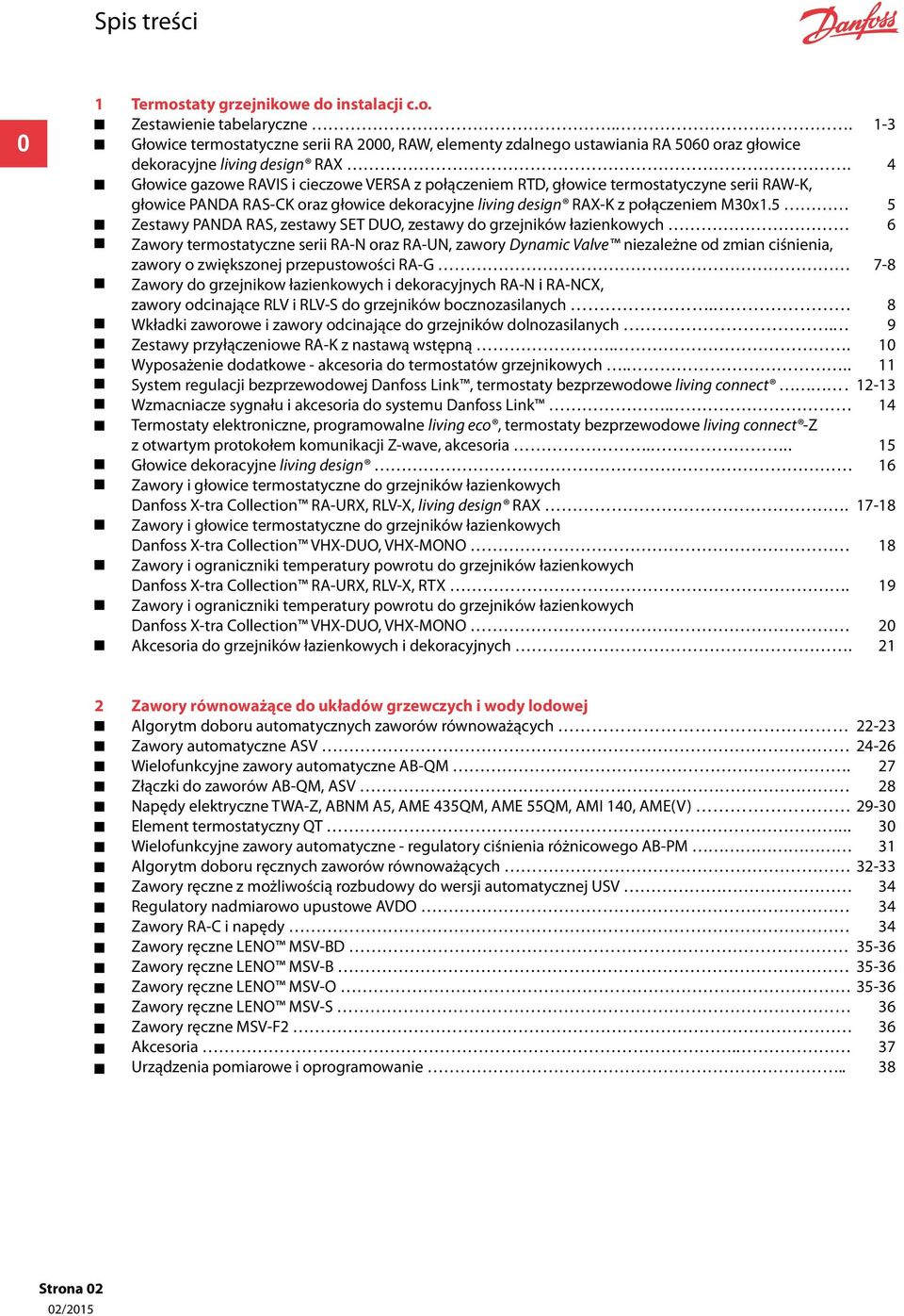 4 Głowice gazowe RAVIS i cieczowe VERSA z połączeniem RTD, głowice termostatyczyne serii RAW-K, głowice PANDA RAS-CK oraz głowice dekoracyjne living design RAX-K z połączeniem M30x1.