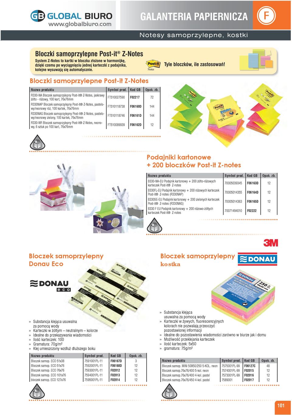 Bloczek samoprzylepny Post-it Z-Notes, neonowy, 6 sztuk po 100 kart, 76x76mm FT510027590 F02217 72 FT510118738 F06160D 144 FT510118746 F06161D 144 FT510089939 F06162D Podajniki kartonowe + 200