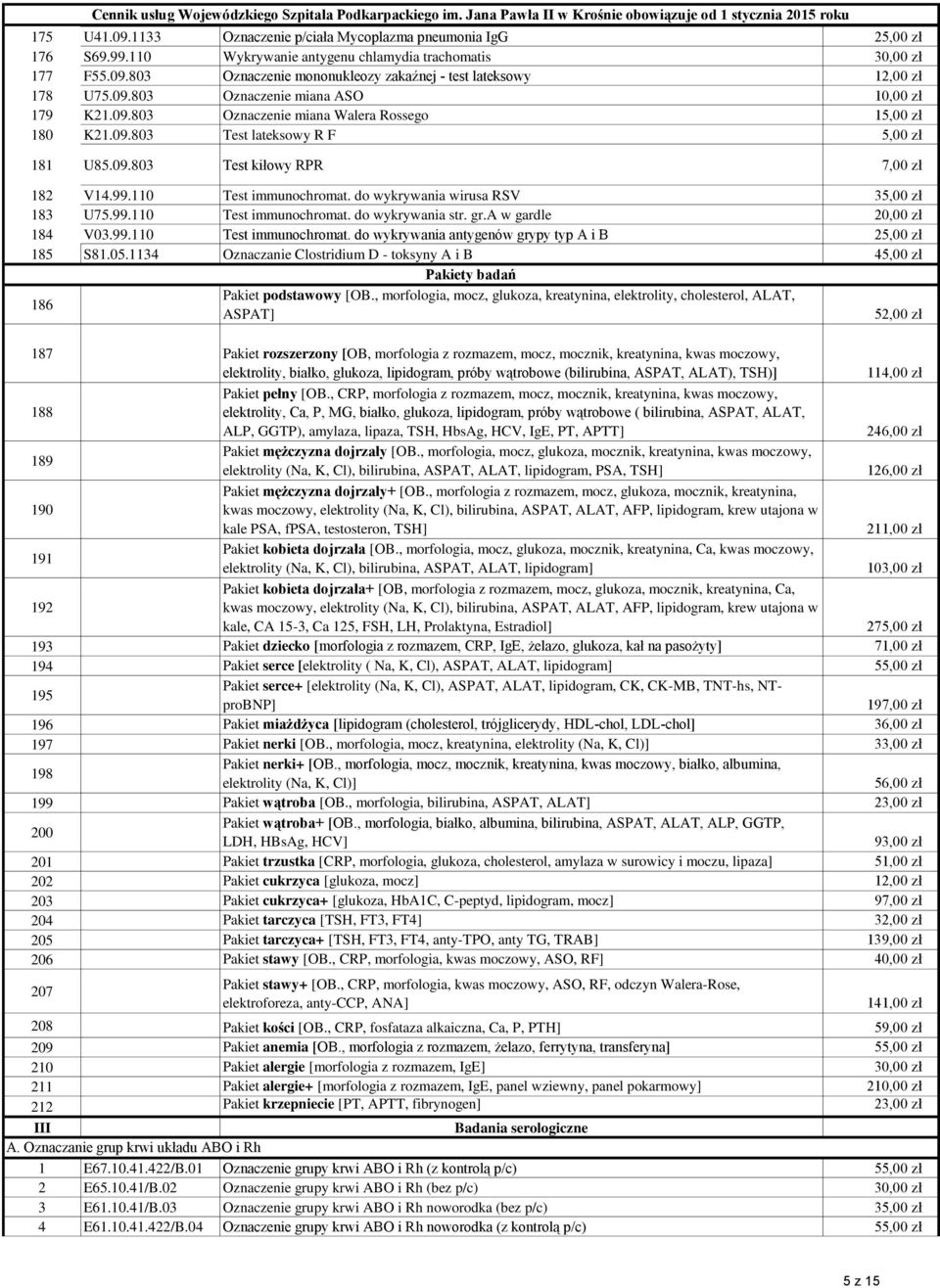 110 Test immunochromat. do wykrywania wirusa RSV 35,00 zł 183 U75.99.110 Test immunochromat. do wykrywania str. gr.a w gardle 20,00 zł 184 V03.99.110 Test immunochromat. do wykrywania antygenów grypy typ A i B 25,00 zł 185 S81.