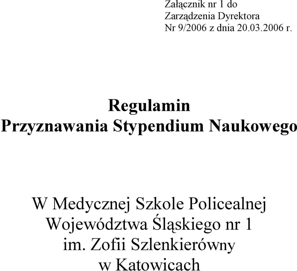 Regulamin Przyznawania Stypendium Naukowego W