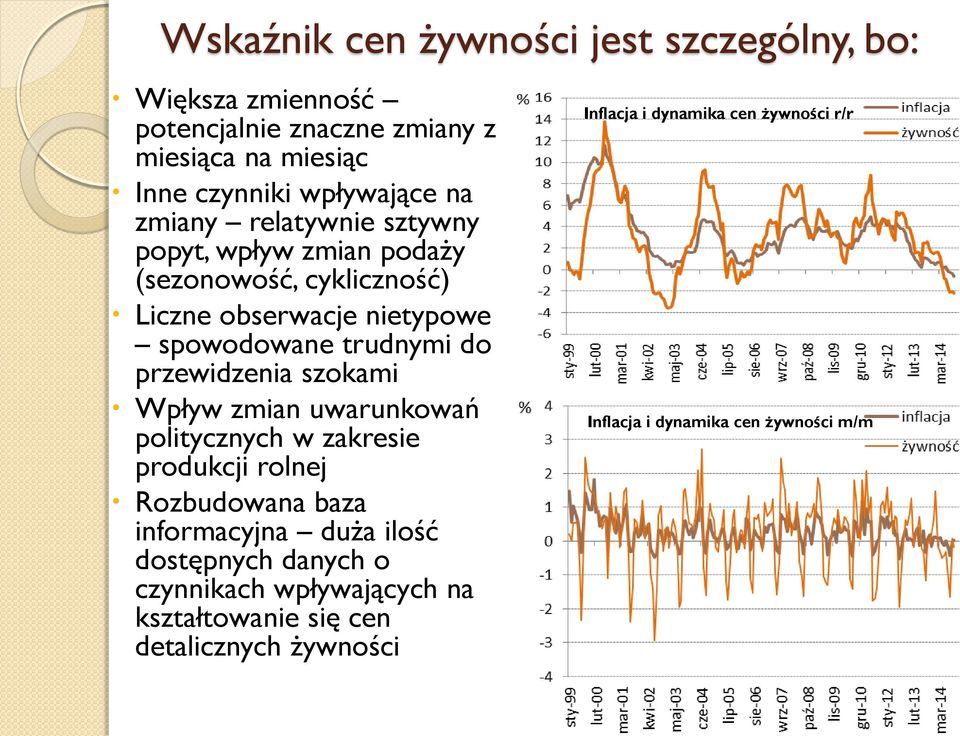 przewdzena szokam Wpływ zman uwarunkowań polycznych w zakrese produkcj rolnej Rozbudowana baza nformacyjna duża lość dosępnych