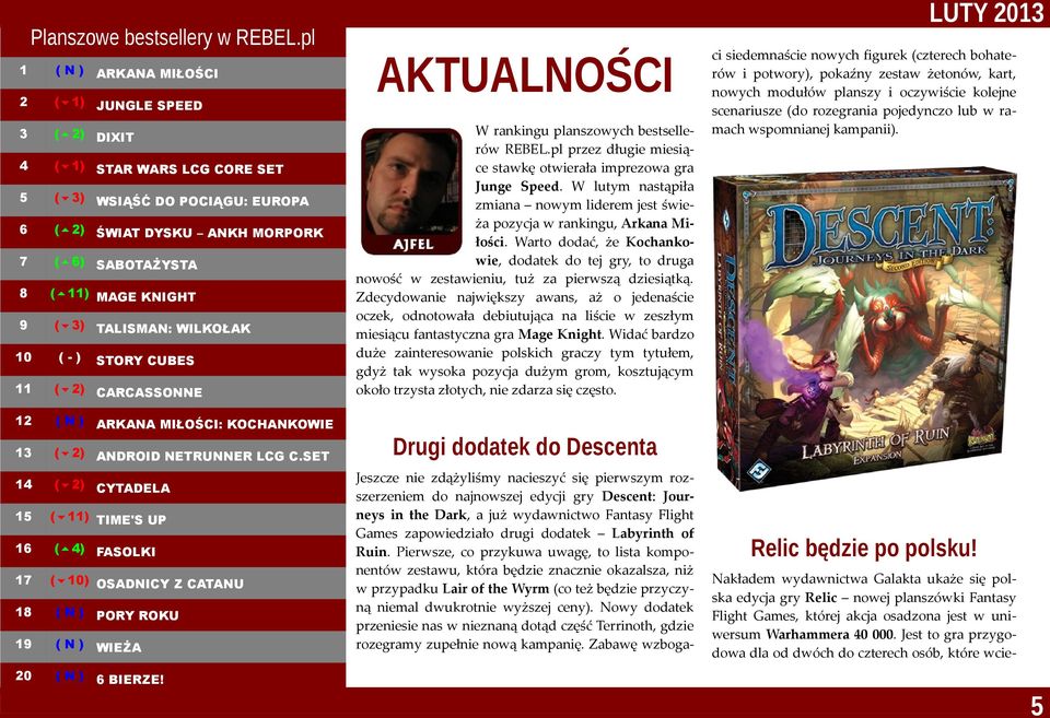 TALISMAN: WILKOŁAK (-) STORY UBES 11 (62) ARASSONNE 12 ( N ) ARKANA MIŁOŚI: KOHANKOWIE 13 (62) ANDROID NETRUNNER LG.