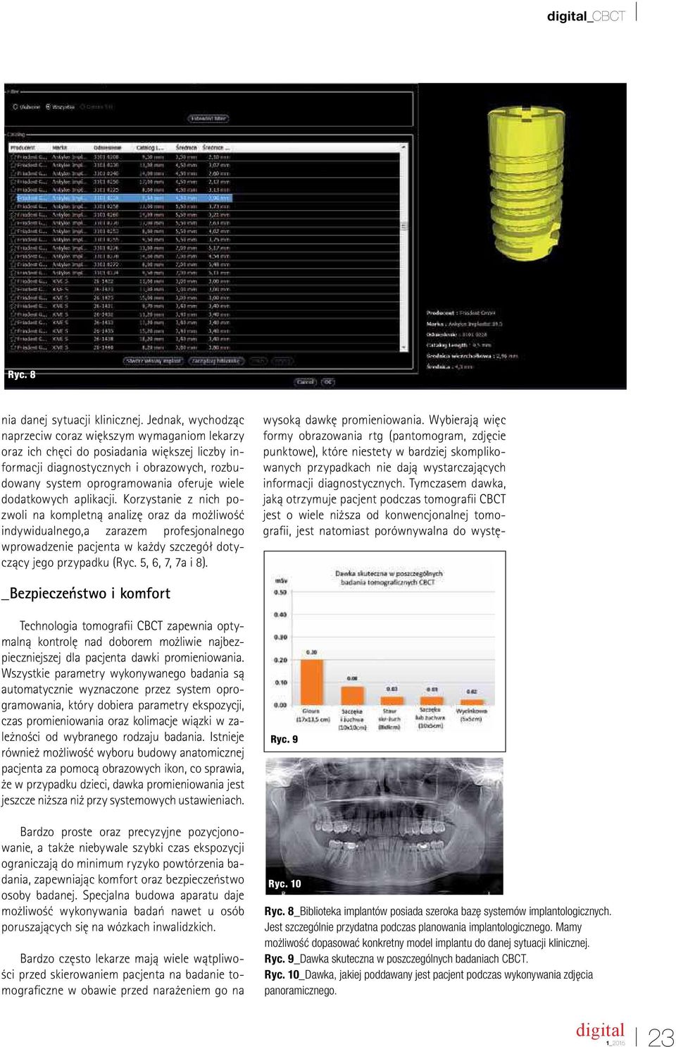 dodatkowych aplikacji. Korzystanie z nich pozwoli na kompletną analizę oraz da możliwość indywidualnego,a zarazem profesjonalnego wprowadzenie pacjenta w każdy szczegół dotyczący jego przypadku (Ryc.