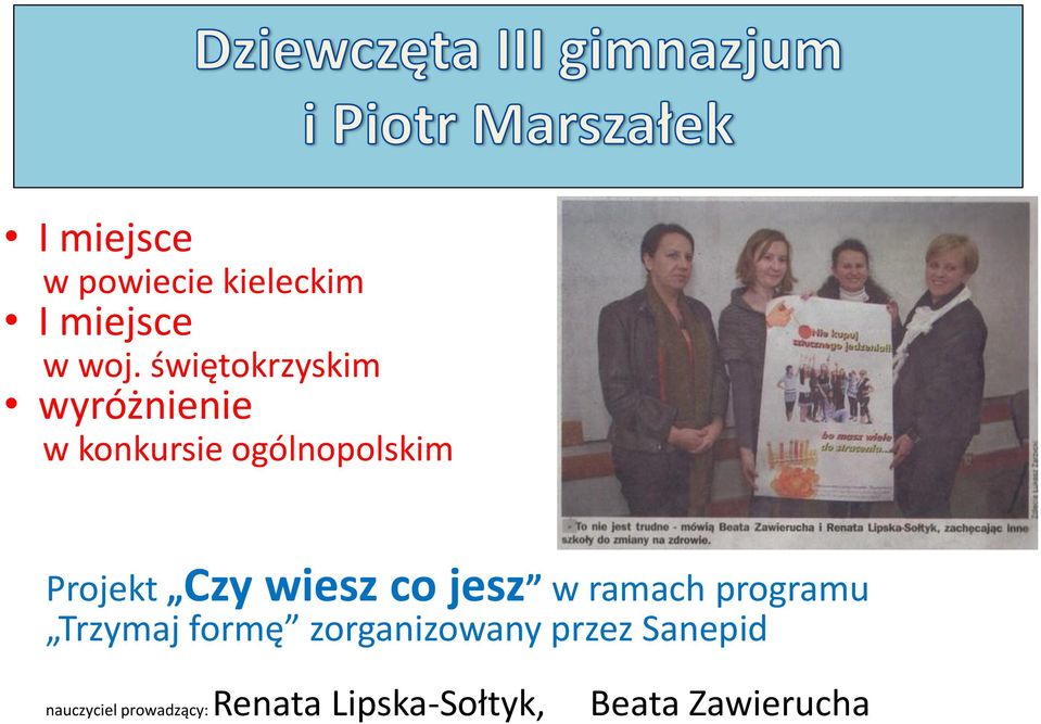 Czy wiesz co jesz w ramach programu Trzymaj formę