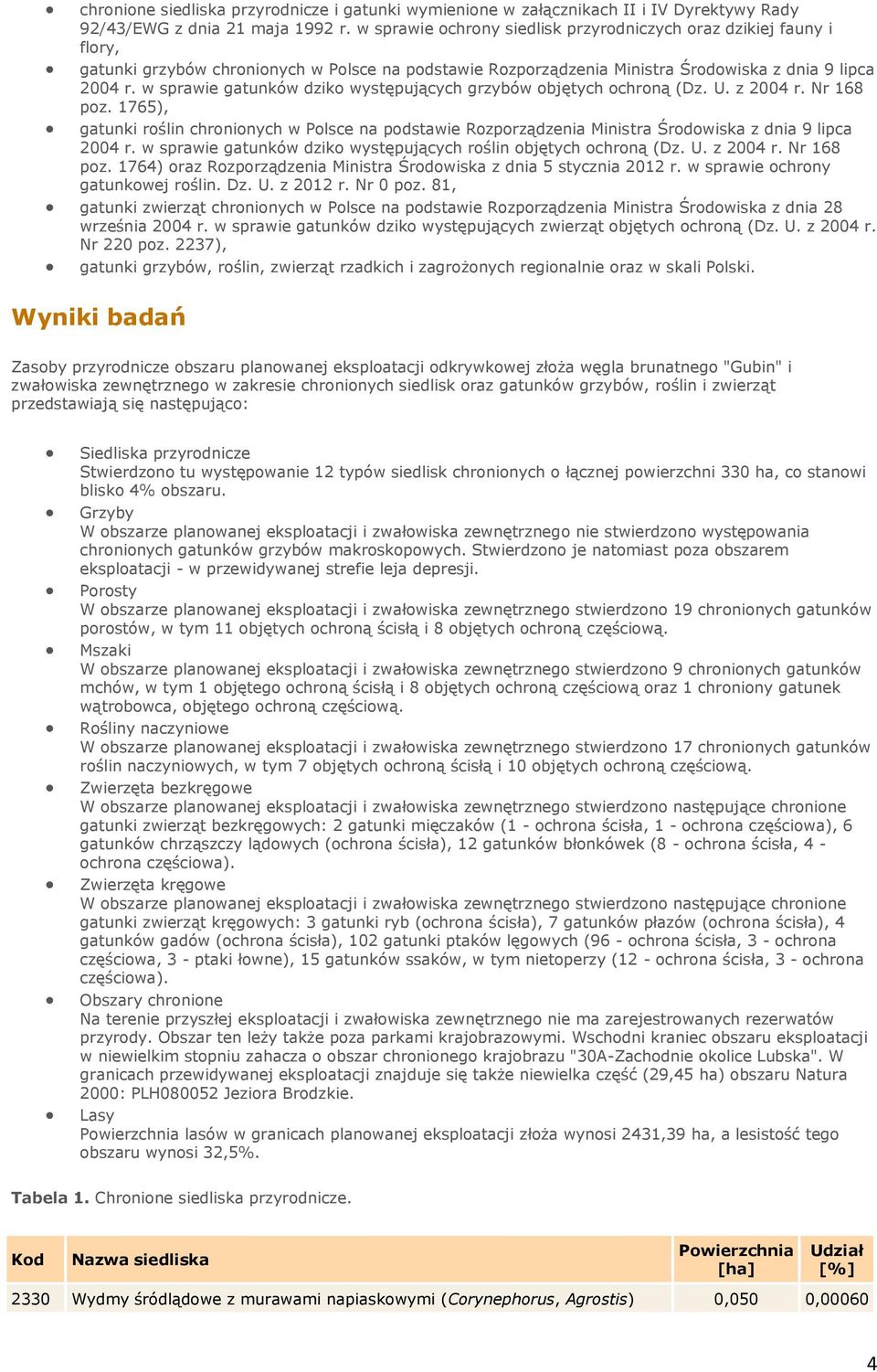 w sprawie gatunków dziko występujących grzybów objętych ochroną (Dz. U. z 2004 r. Nr 168 poz.