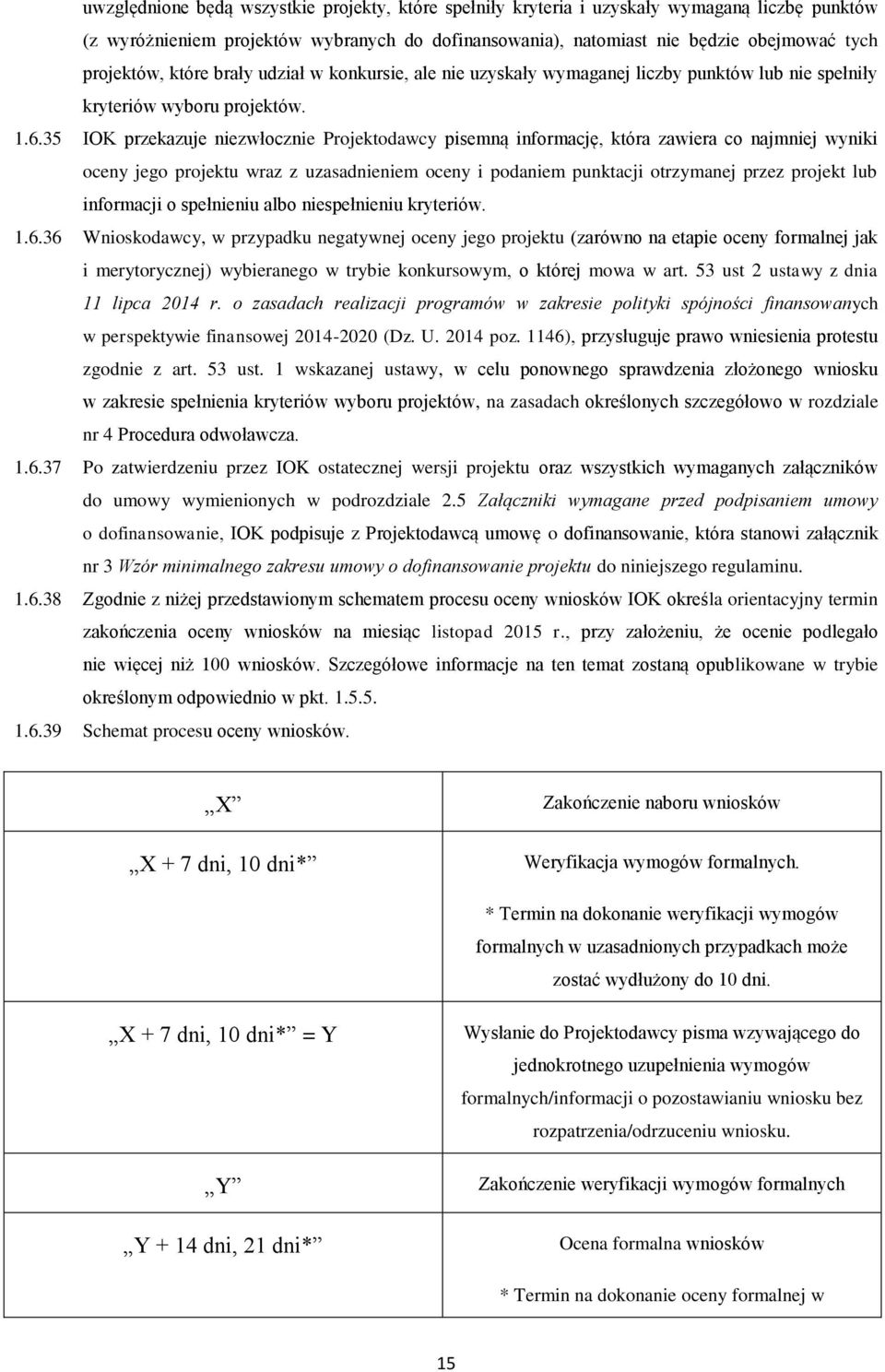 35 IOK przekazuje niezwłocznie Projektodawcy pisemną informację, która zawiera co najmniej wyniki oceny jego projektu wraz z uzasadnieniem oceny i podaniem punktacji otrzymanej przez projekt lub