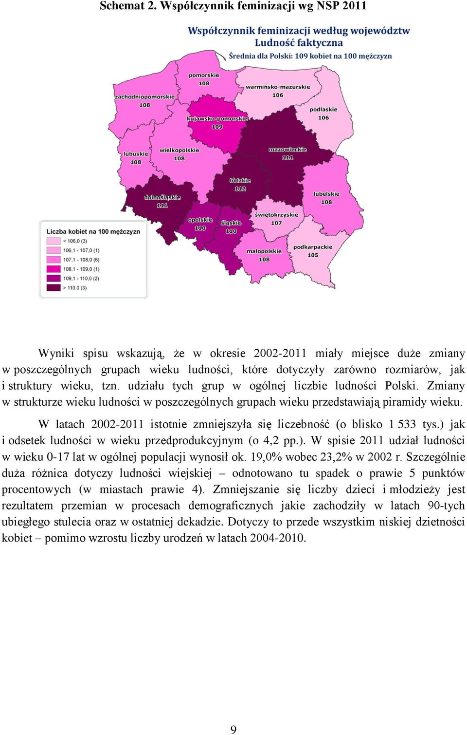 struktury wieku, tzn. udziału tych grup w ogólnej liczbie ludności Polski. Zmiany w strukturze wieku ludności w poszczególnych grupach wieku przedstawiają piramidy wieku.