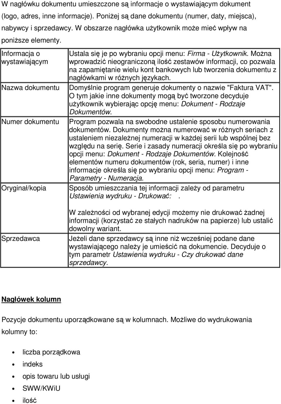 Można wprowadzić nieograniczoną ilość zestawów informacji, co pozwala na zapamiętanie wielu kont bankowych lub tworzenia dokumentu z nagłówkami w różnych językach.