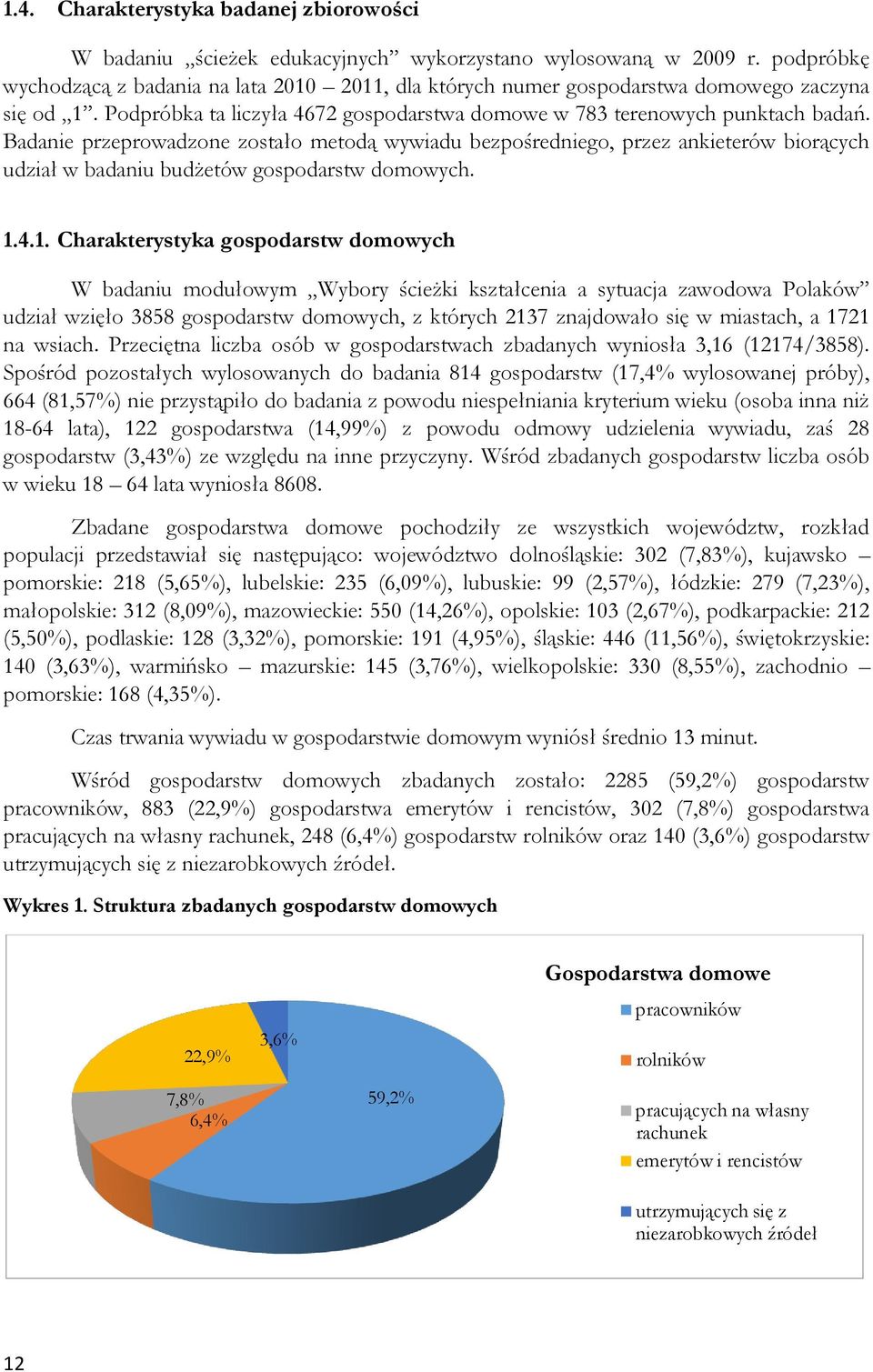 Badanie przeprowadzone zostało metodą wywiadu bezpośredniego, przez ankieterów biorących udział w badaniu budżetów gospodarstw domowych. 1.