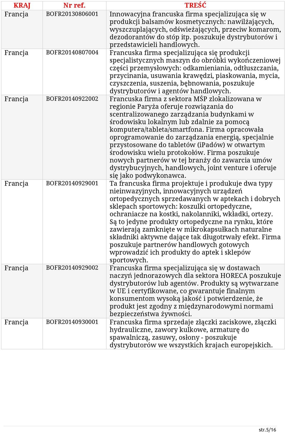 Francja BOFR20140807004 Francuska firma specjalizująca się produkcji specjalistycznych maszyn do obróbki wykończeniowej części przemysłowych: odkamieniania, odtłuszczania, przycinania, usuwania