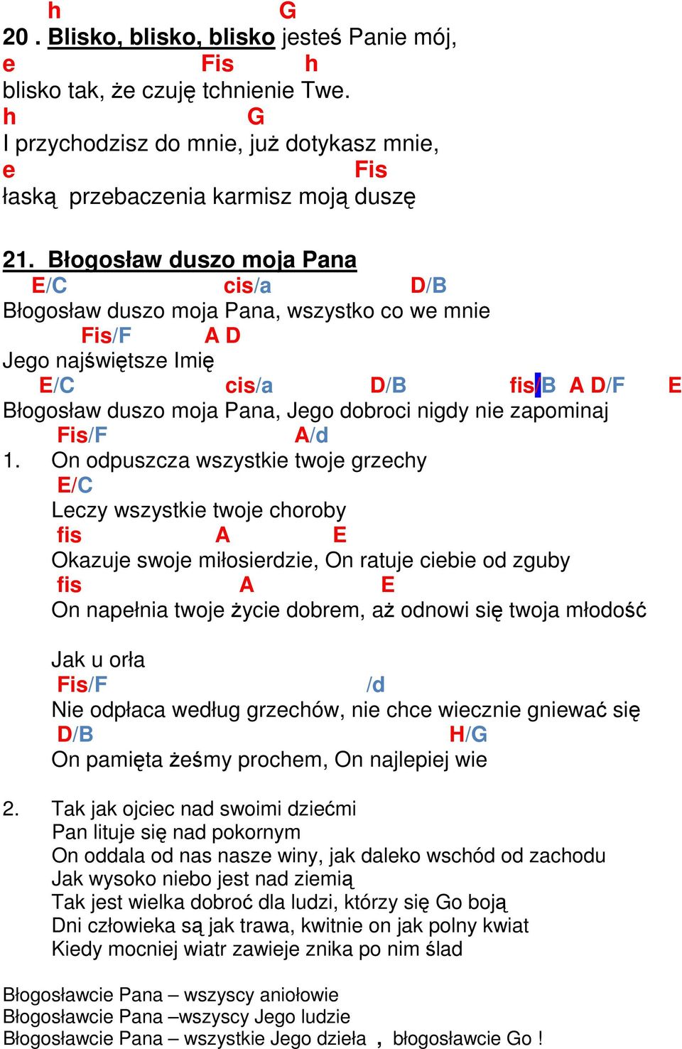 zapominaj Fis/F A/d 1.