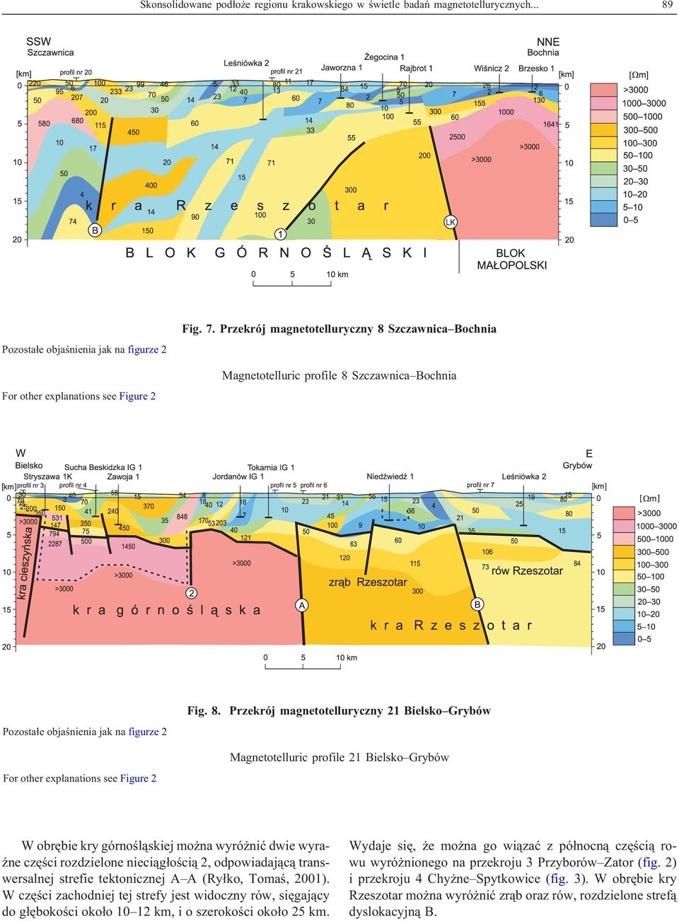 Szczawnica Bochnia Magnetotelluric profile 8 