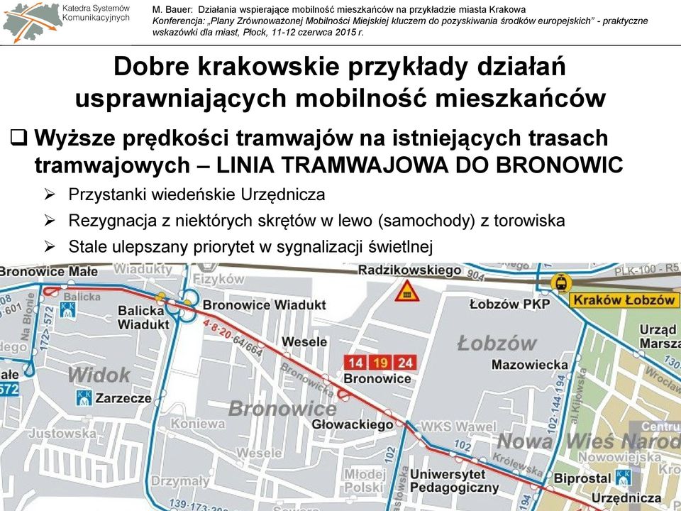 TRAMWAJOWA DO BRONOWIC Przystanki wiedeńskie Urzędnicza Rezygnacja z