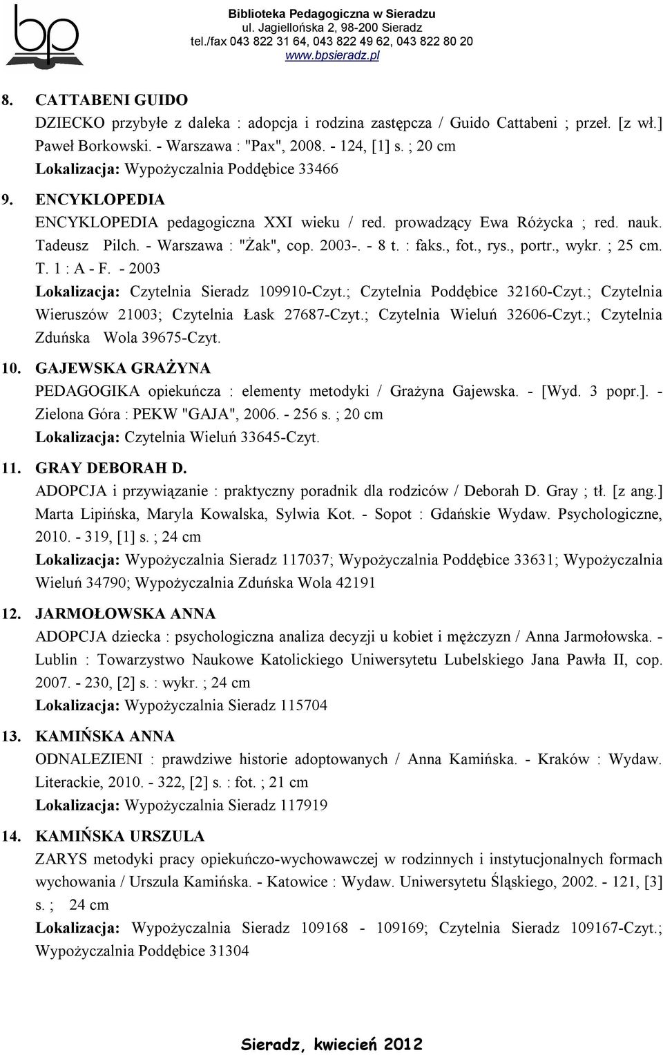 : faks., fot., rys., portr., wykr. ; 25 cm. T. 1 : A - F. - 2003 Lokalizacja: Czytelnia Sieradz 109910-Czyt.; Czytelnia Poddębice 32160-Czyt.; Czytelnia Wieruszów 21003; Czytelnia Łask 27687-Czyt.