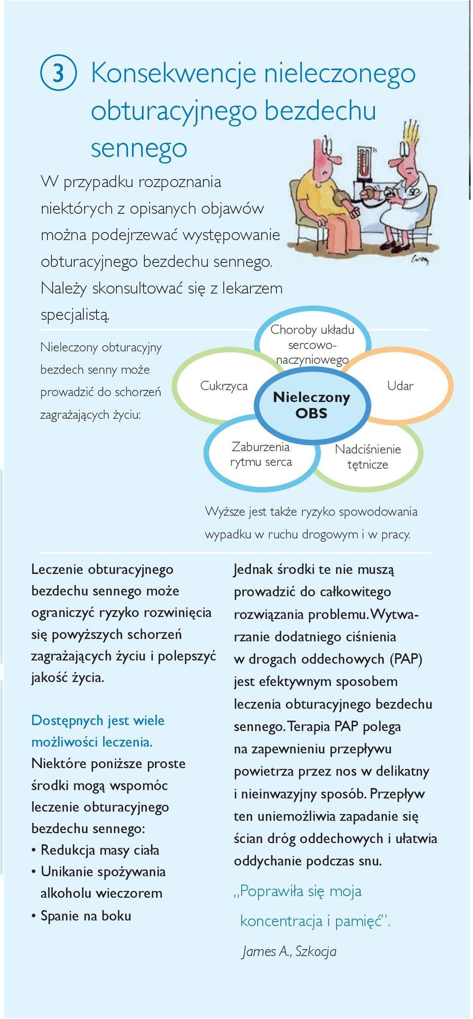 Nieleczony obturacyjny bezdech senny może prowadzić do schorzeń zagrażających życiu: Cukrzyca Choroby układu sercowonaczyniowego Nieleczony OBS Udar Zaburzenia rytmu serca Nadciś tętnicze Wyższe jest