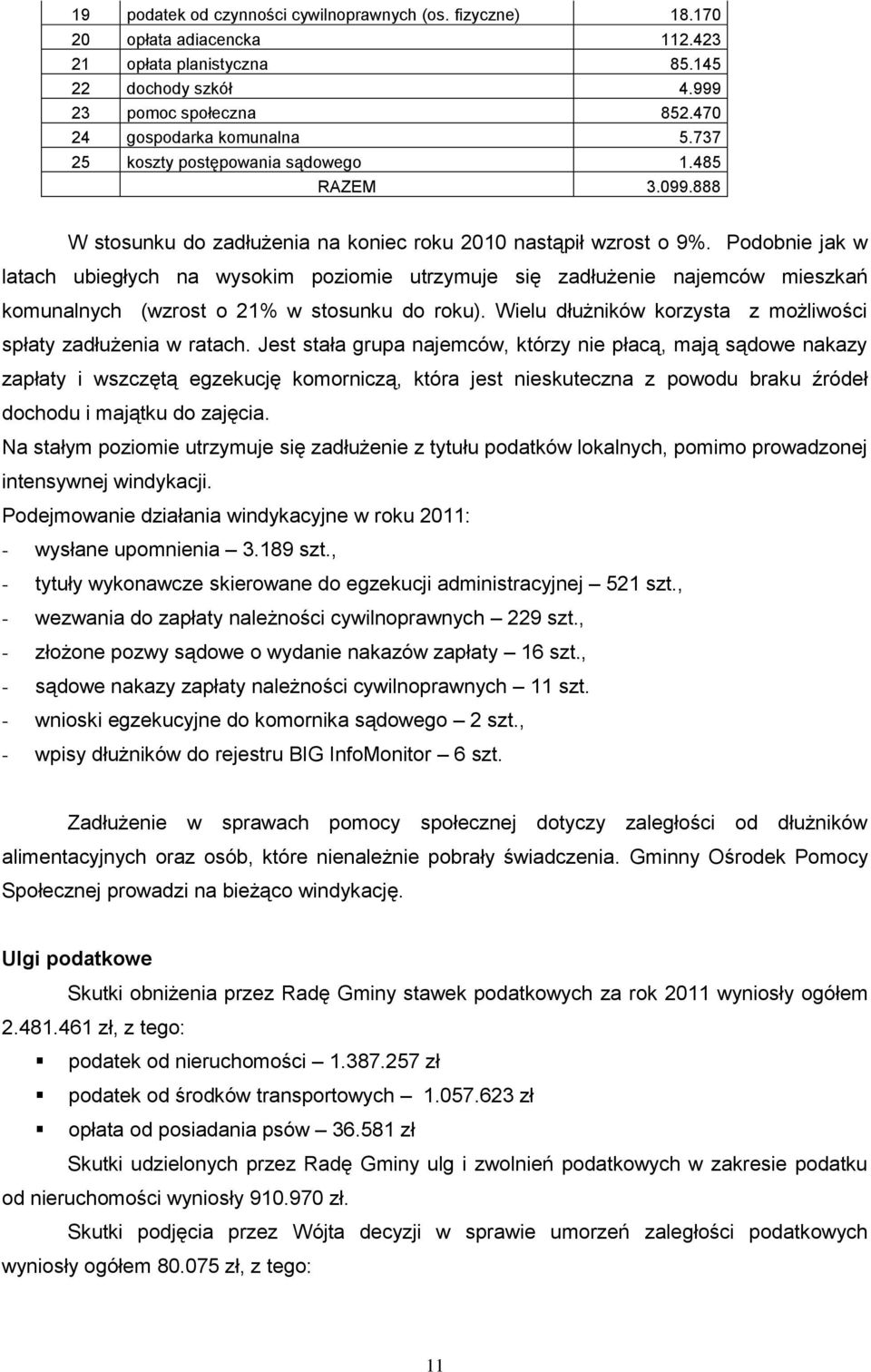 Podobnie jak w latach ubiegłych na wysokim poziomie utrzymuje się zadłużenie najemców mieszkań komunalnych (wzrost o 21% w stosunku do roku).