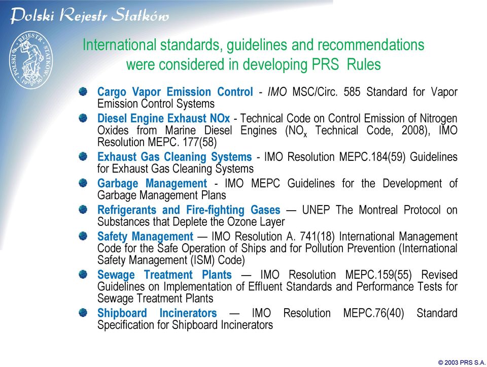 Resolution MEPC. 177(58) Exhaust Gas Cleaning Systems - IMO Resolution MEPC.