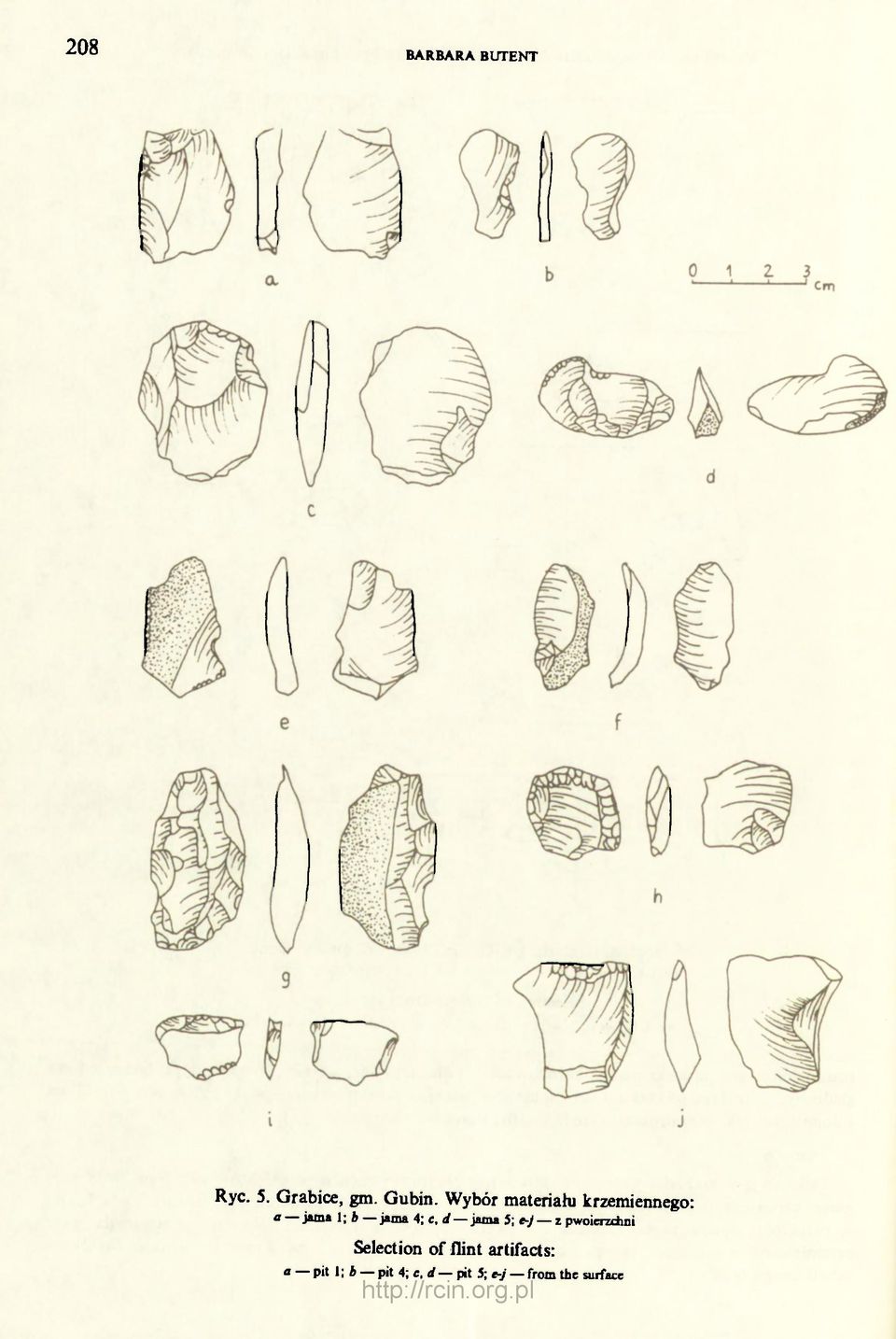 e, d jama 5; e-j z pwoierzdmi Selection of flint