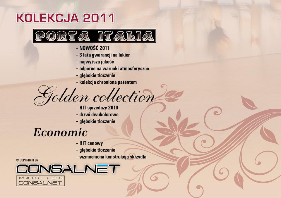 kolekcja chroniona patentem Golden collection hit sprzedaży 2010 drzwi