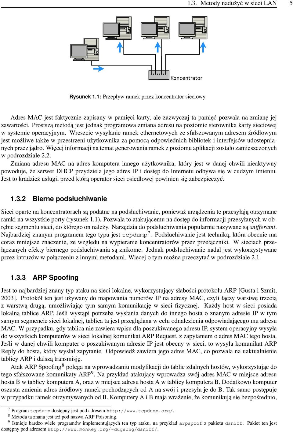 Wreszcie wysyłanie ramek ethernetowych ze sfałszowanym adresem źródłowym jest możliwe także w przestrzeni użytkownika za pomocą odpowiednich bibliotek i interfejsów udostępnianych przez jądro.