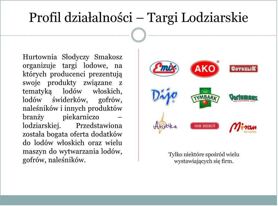 i innych produktów branży piekarniczo lodziarskiej.