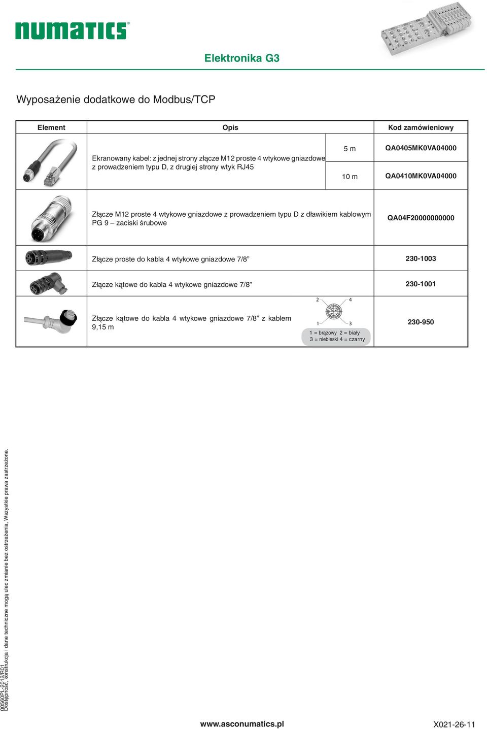 z dławikiem kablowym PG 9 zaciski śrubowe QA0F20000000000 Złącze proste do kabla wtykowe gniazdowe 7/8 230-1003 Złącze kątowe do kabla wtykowe