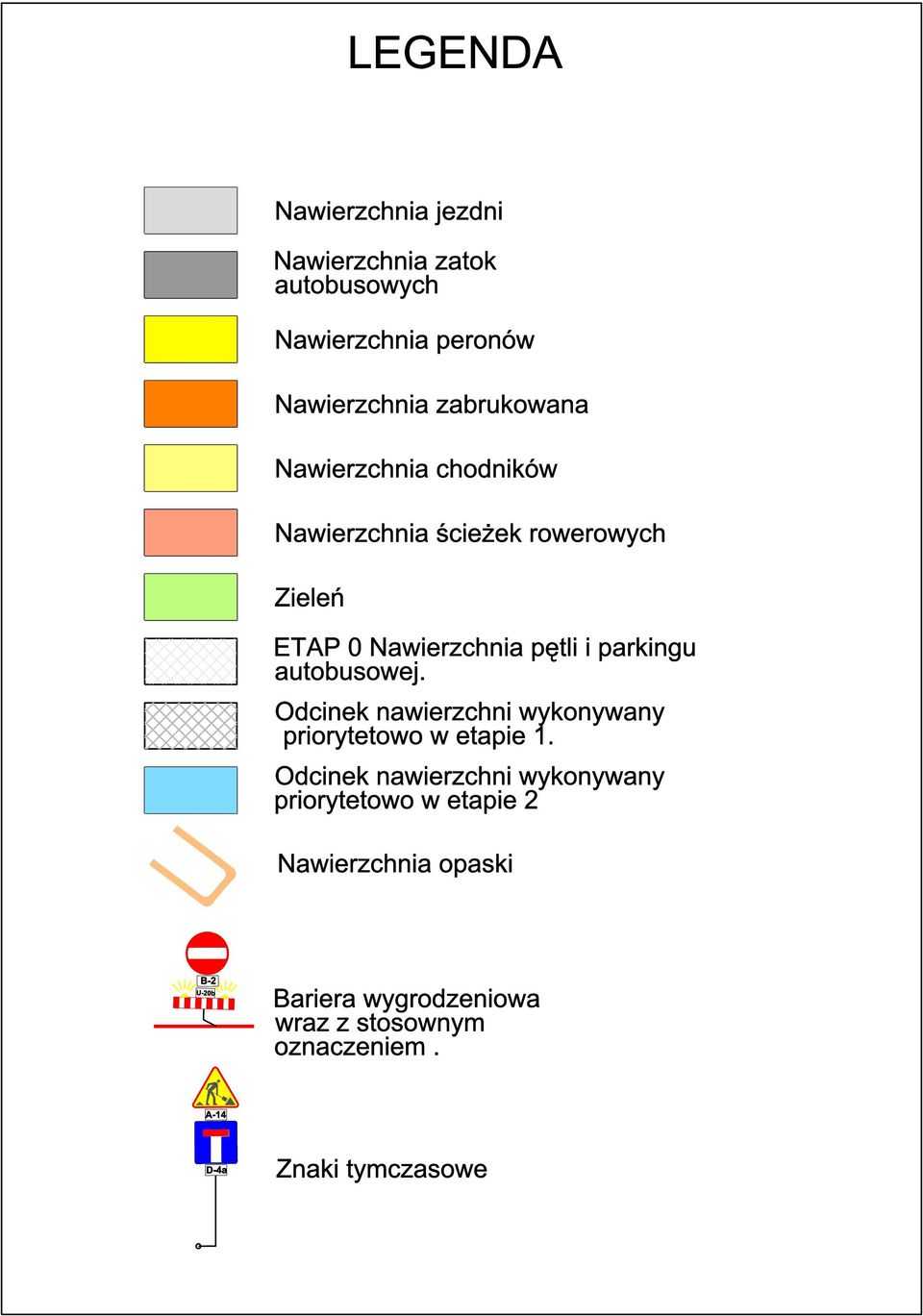 autobusowej. Odcinek nawierzchni wykonywany priorytetowo w etapie 1.