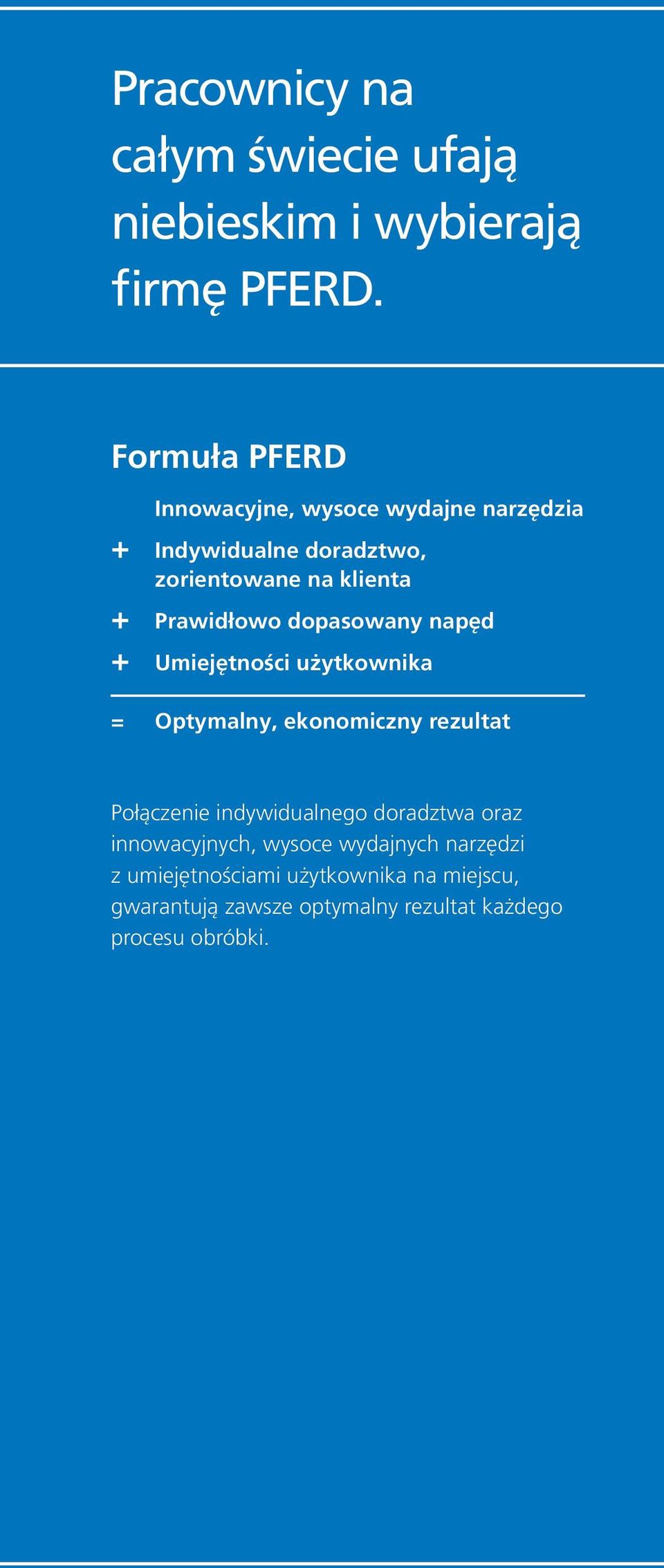 Prawidłowo dopasowany napęd + Umiejętności użytkownika = Optymalny, ekonomiczny rezultat Połączenie