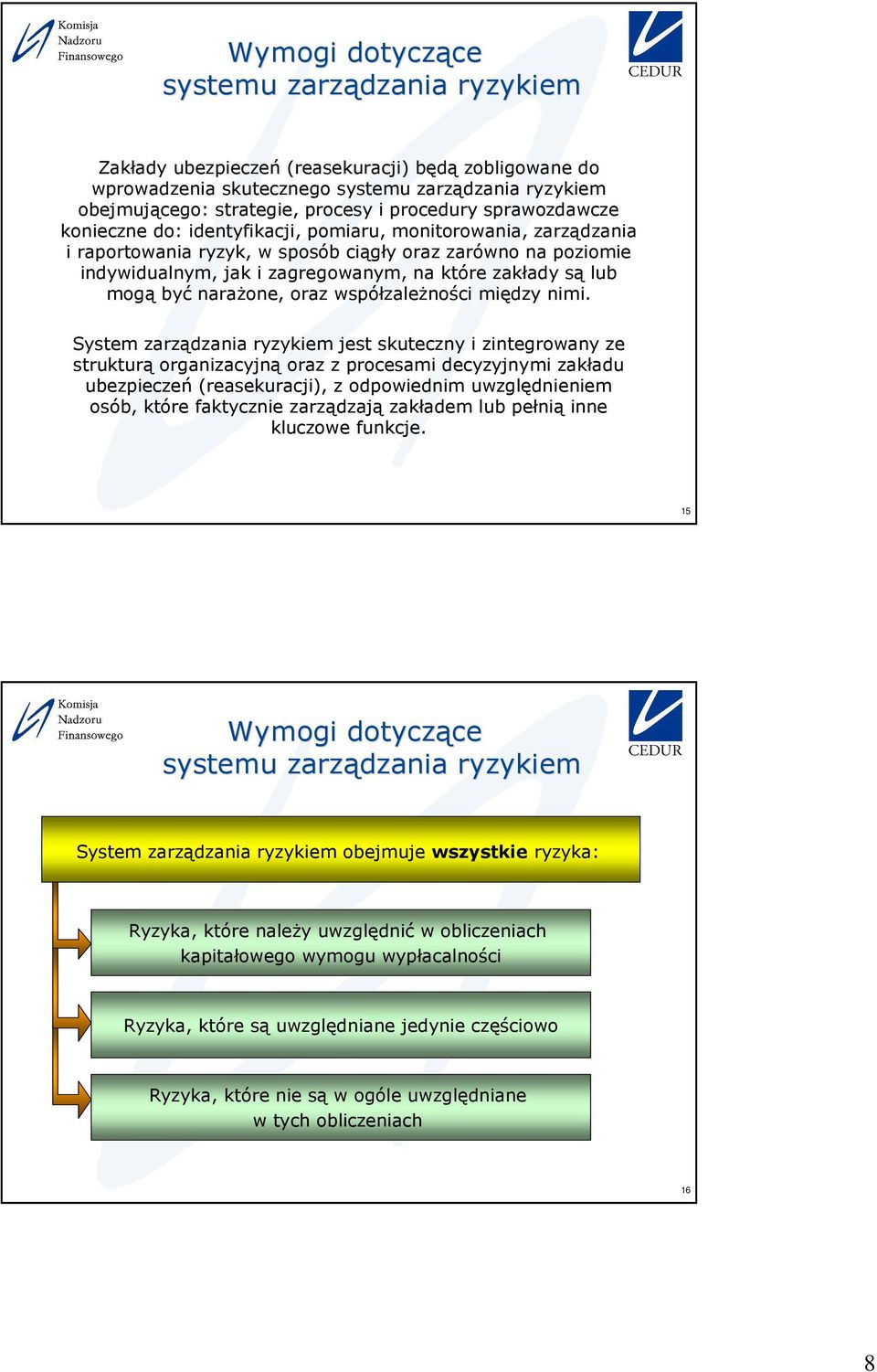 zakłady są lub mogą być naraŝone, oraz współzaleŝności między nimi.