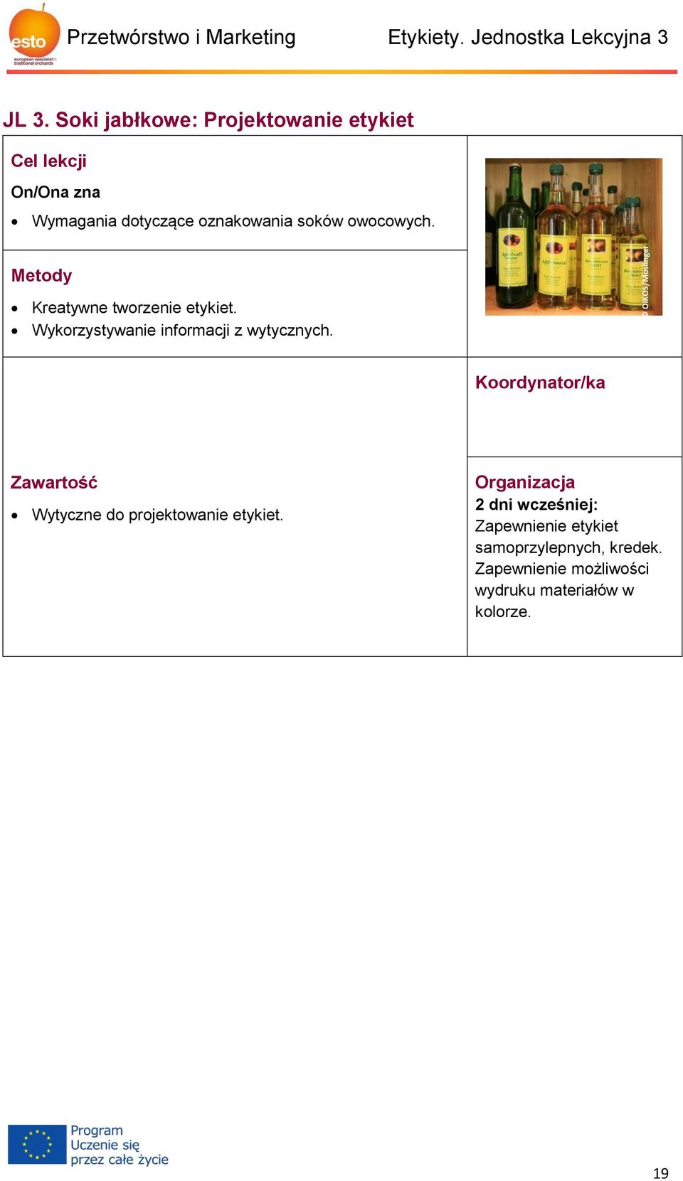 Metody Kreatywne tworzenie etykiet. Wykorzystywanie informacji z wytycznych.