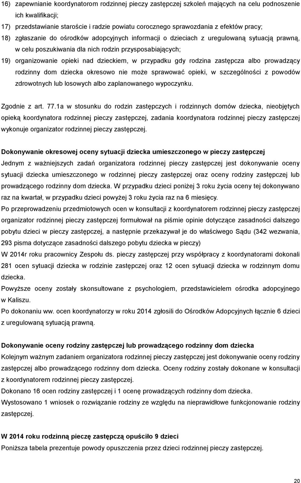 przypadku gdy rodzina zastępcza albo prowadzący rodzinny dom dziecka okresowo nie może sprawować opieki, w szczególności z powodów zdrowotnych lub losowych albo zaplanowanego wypoczynku.