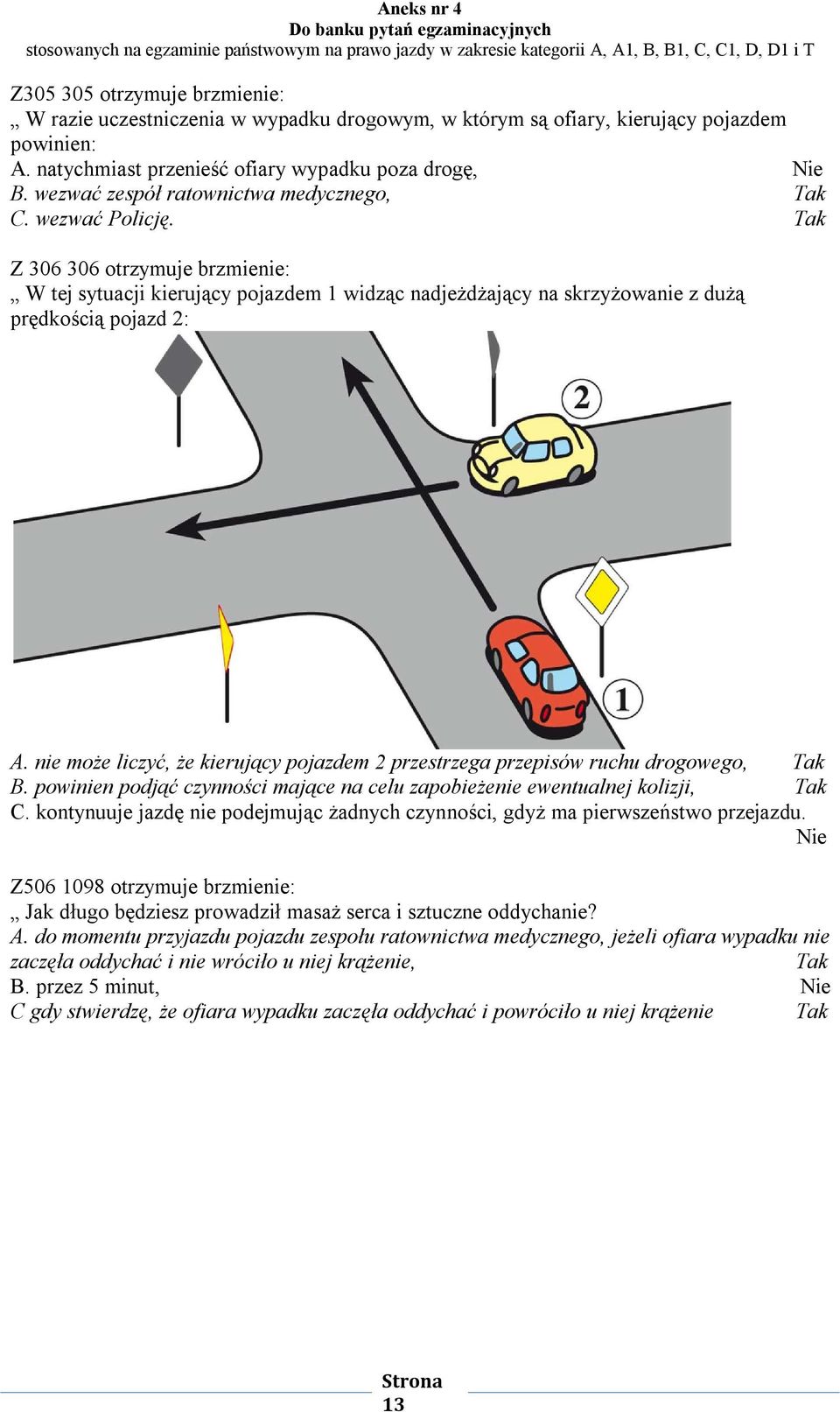 nie może liczyć, że kierujący pojazdem 2 przestrzega przepisów ruchu drogowego, B. powinien podjąć czynności mające na celu zapobieżenie ewentualnej kolizji, C.