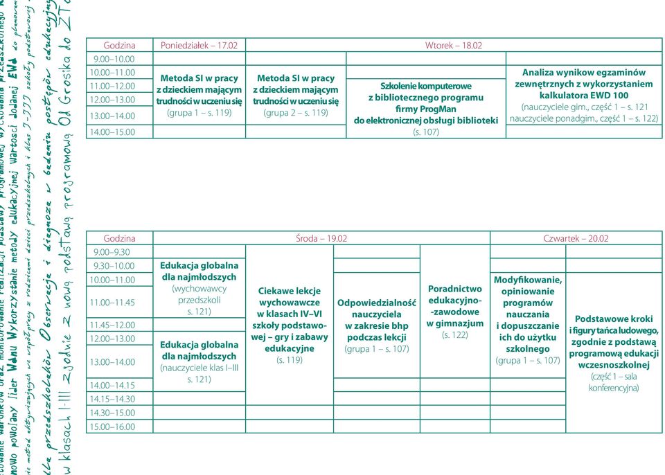 119) firmy ProgMan do elektronicznej obsługi biblioteki (s. 107) Analiza wynikow egzaminów zewnętrznych z wykorzystaniem kalkulatora EWD 100 (nauczyciele gim., część 1 s. 121 nauczyciele ponadgim.