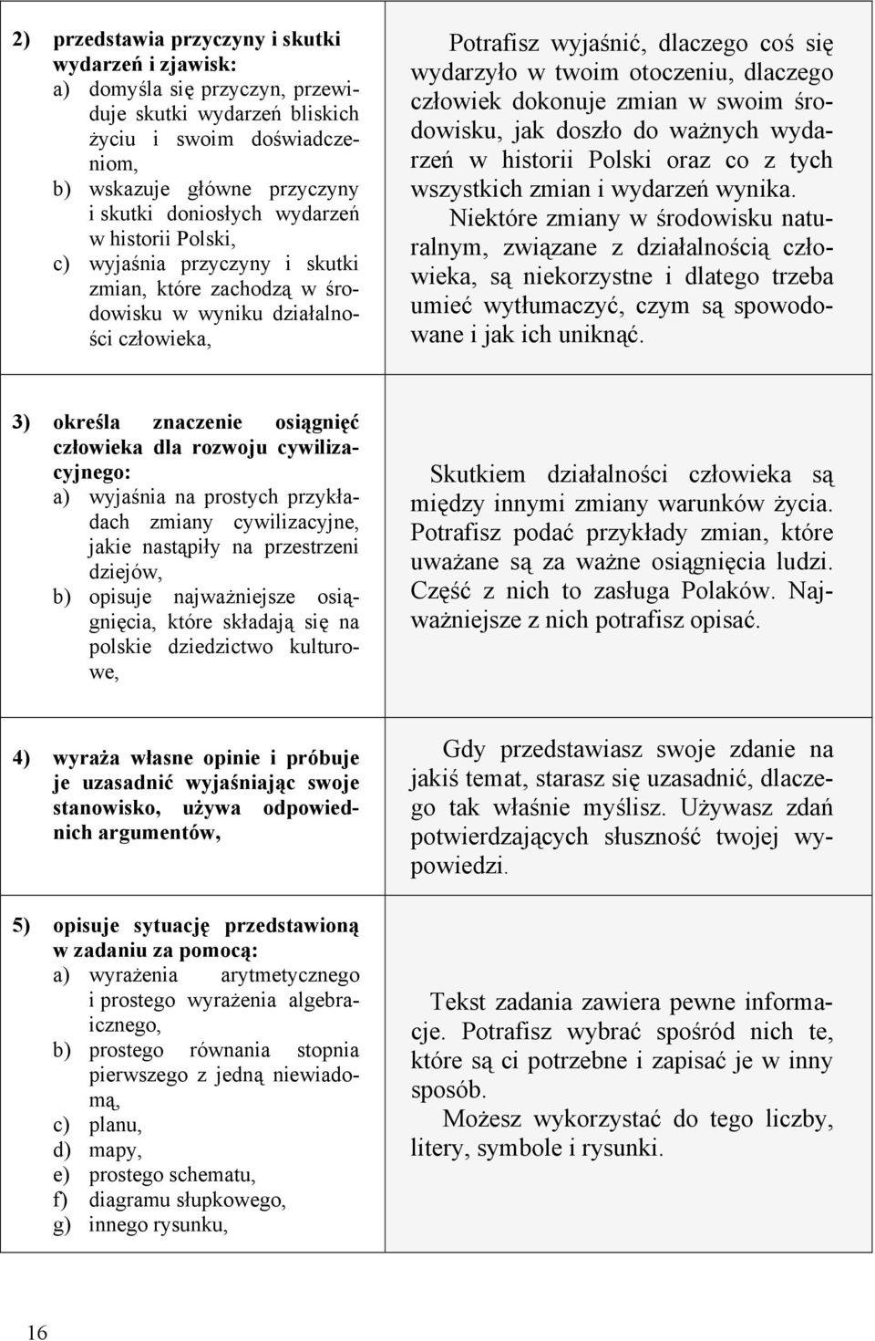 dlaczego człowiek dokonuje zmian w swoim środowisku, jak doszło do ważnych wydarzeń w historii Polski oraz co z tych wszystkich zmian i wydarzeń wynika.