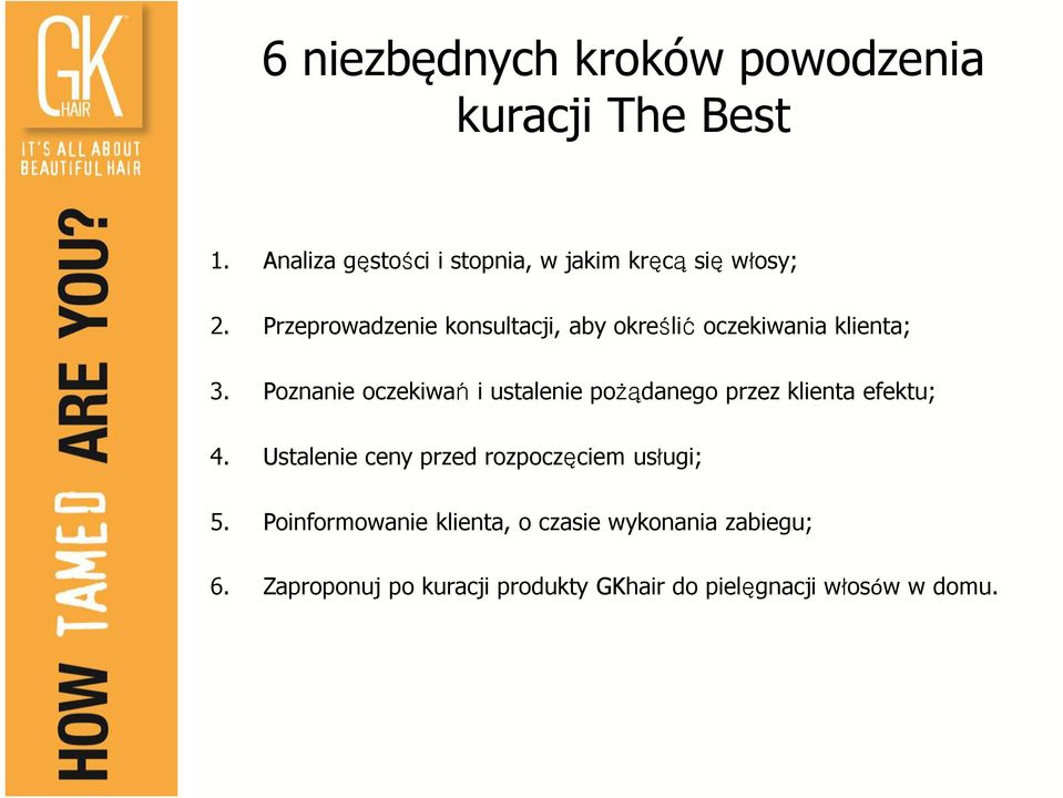 Przeprowadzenie konsultacji, aby określić oczekiwania klienta; 3.