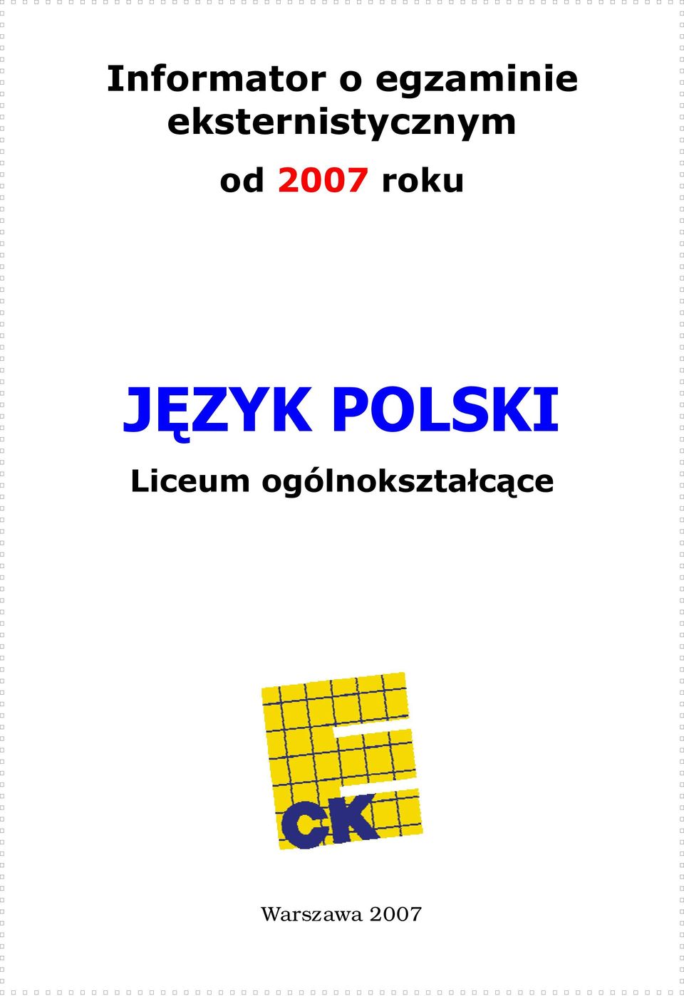 roku JĘZYK POLSKI Liceum