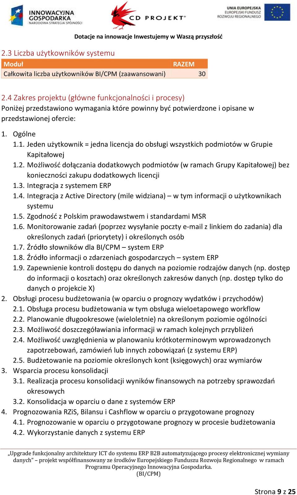 Ogólne 1.1. Jeden użytkownik = jedna licencja do obsługi wszystkich podmiotów w Grupie Kapitałowej 1.2.