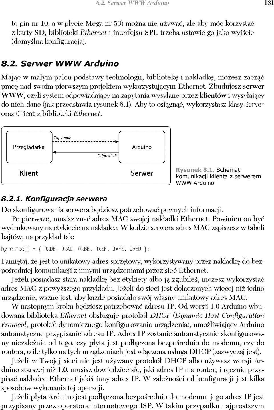 Zbudujesz serwer WWW, czyli system odpowiadaj cy na zapytania wysy ane przez klientów i wysy aj cy do nich dane (jak przedstawia rysunek 8.1).