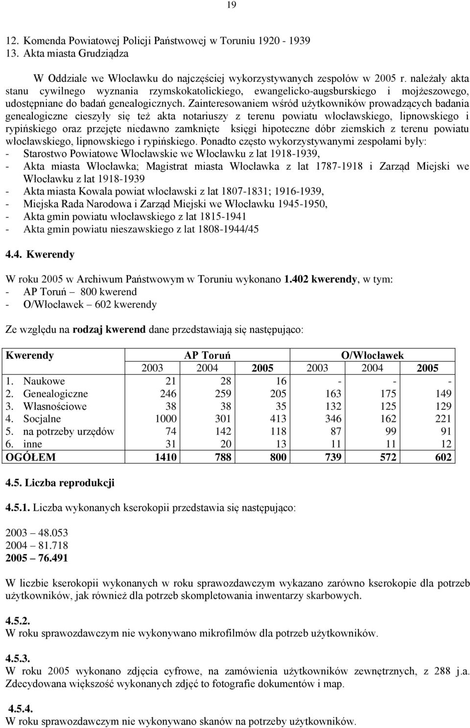 Zainteresowaniem wśród użytkowników prowadzących badania genealogiczne cieszyły się też akta notariuszy z terenu powiatu włocławskiego, lipnowskiego i rypińskiego oraz przejęte niedawno zamknięte