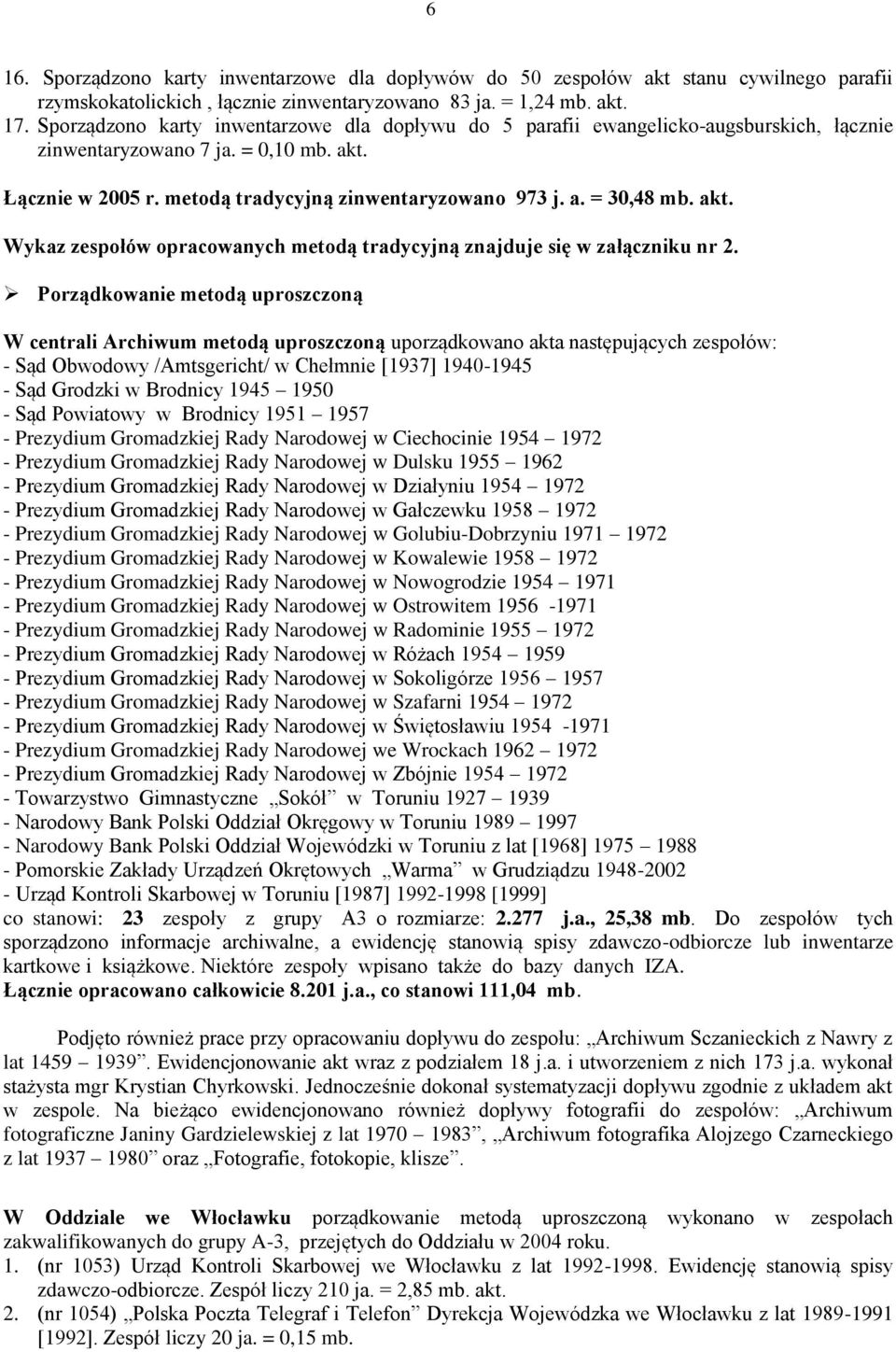 akt. Wykaz zespołów opracowanych metodą tradycyjną znajduje się w załączniku nr 2.