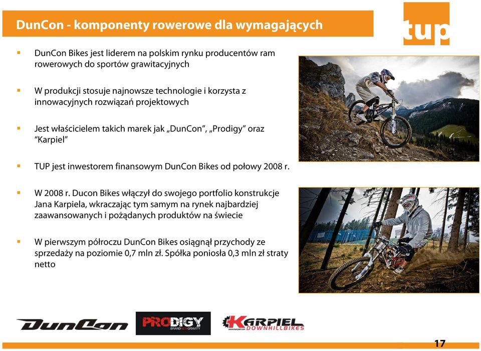 finansowym DunCon Bikes od połowy 2008 r. W 2008 r.